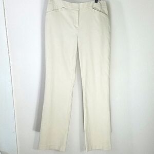 Pants khaki beige mid-rise straight leg stretch Rafaella Size 8 EUC 4 pocket